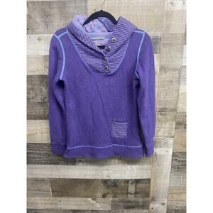 Kuhl Hoodie Chianti Fleece Pullover Size‎ X Small Purple Poly Wool Blend